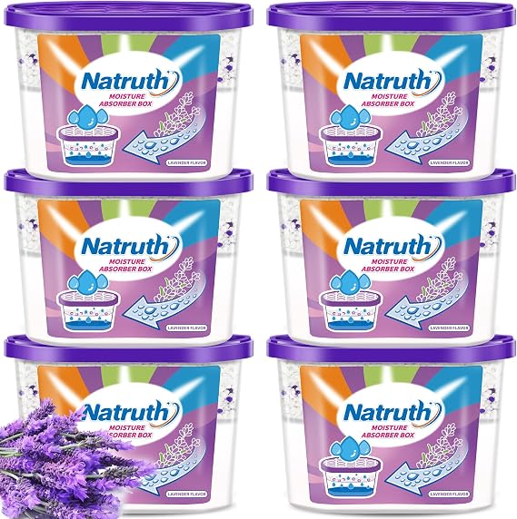 Moisture Absorbers With Lavender Scent,12.5OZ*6-Pack Portable Closet Dehumidifier, Odor Eliminator Absorber Bucket,Humidity Absorber,Cleaner Air Dehumidifier for Closet,Bathrooms, Kitchen