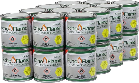 Echo Valley EchoFlame Gel-Fuel for Indoor/Outdoor Fireplaces (Pack of24)