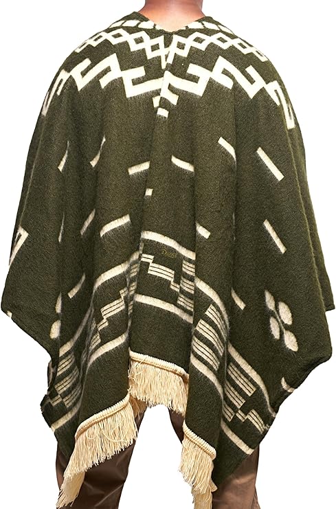 DAVLINA, Clint Eastwood, Alpaca Wool Poncho: Western Style, Unique and Handmade in Ecuador. Thick, Warm and Soft Wool Poncho