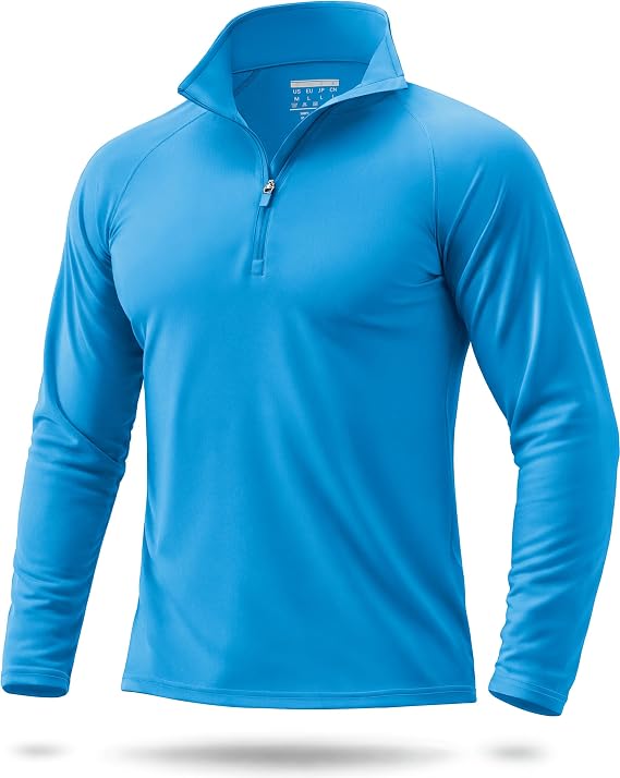 Boladeci Men's UPF 50+ Quarter Zip Sun Protection Long Sleeve Golf Shirt