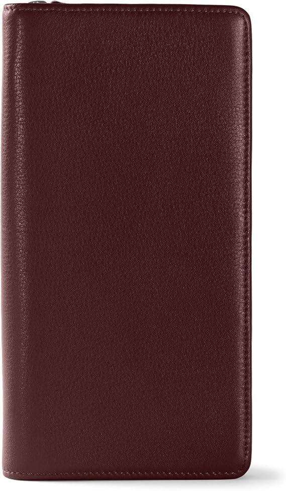 Leatherology Zippered Travel Wallet & Passport Holder - Bordeaux