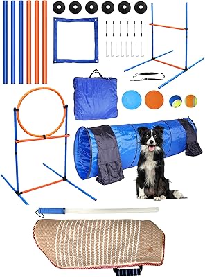 MelkTemn Dog Agility Training Equipment Set Outdoor Indoor  Professional Dog Bite Training Set