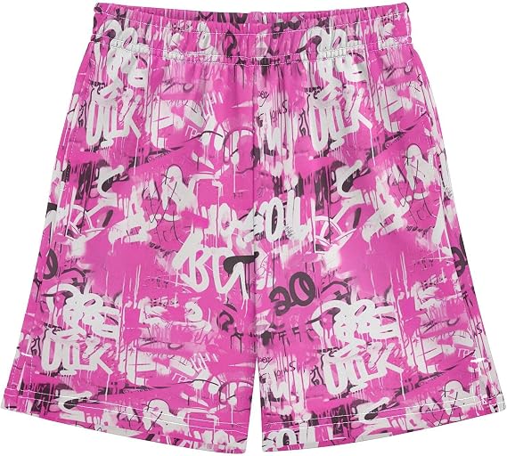 Boys Athletic Shorts Graffiti Street Art Summer Casual Shorts Boys Gym Shorts with Pocket 7-15Y 21216779