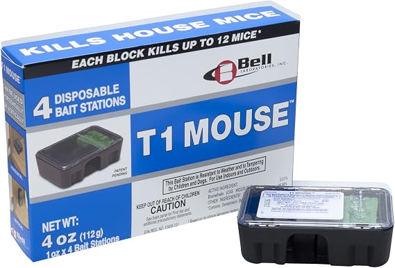 T1 Mouse Disposable Mouse Bait Stations-1 Box (4 stations)