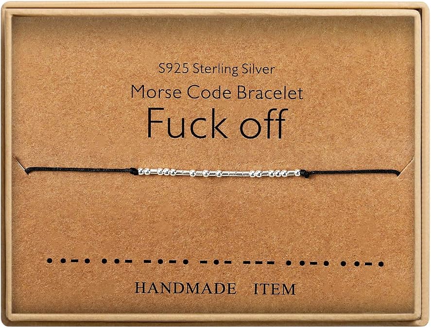 KGBNCIE Inspirational Gifts for Women, Morse Code Funny Gifts Bracelets for Women, S925 Sterling Silver Morse Code Bracelets Friend Gifts