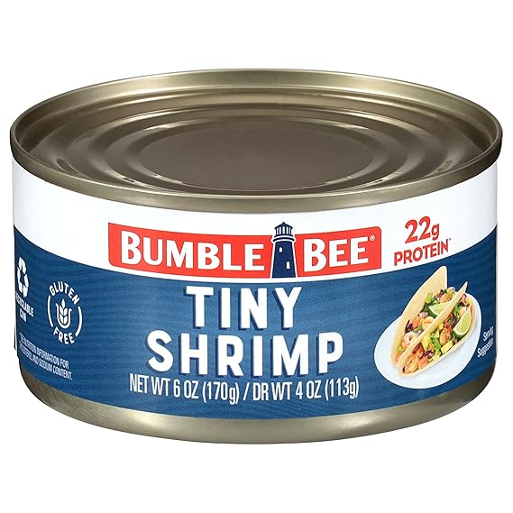Bumble Bee Tiny Canned Shrimp Served in Water, 6 oz