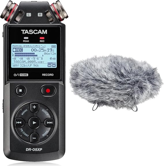 TASCAM DR-05XP Recorder and Windscreen Bundle