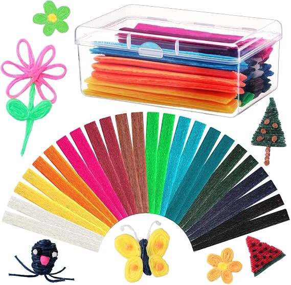 BBTO 600 Pieces Wax Craft Sticks for Kids, 13 Colors with Storage Box