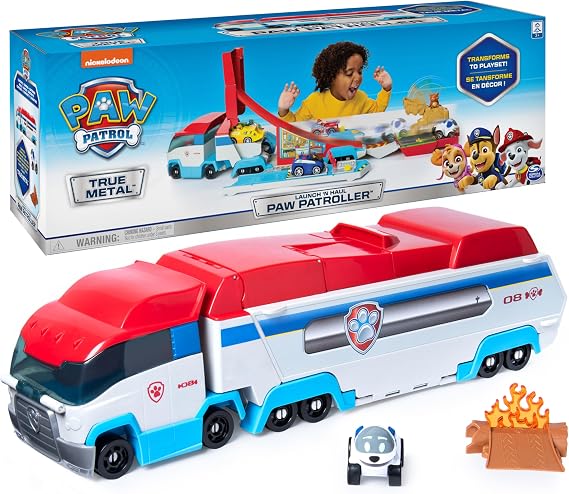 Paw Patrol, Launch’N Haul PAW Patroller, Transforming 2-in-1 Track Set for True Metal Die-Cast Vehicles