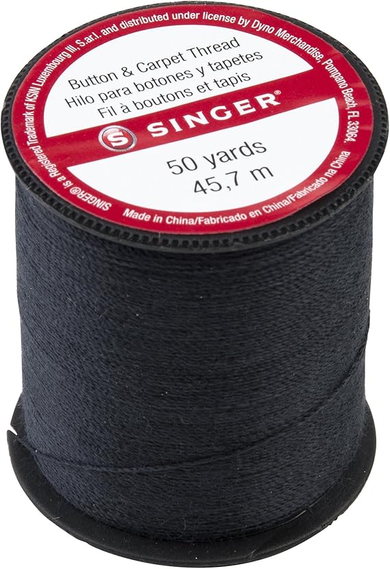 Singer 67110 Button & Carpet Sewing Thread, 50-Yards, Black, 3.80 x 1.50 x 2.50 inches