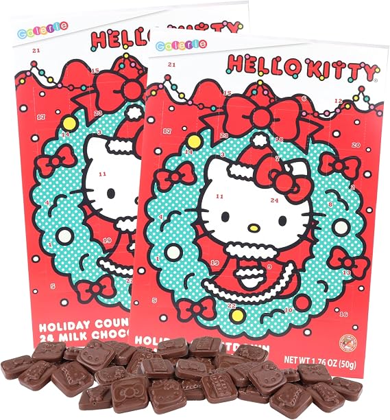 Sweetzo - Hello Kitty Advent Calendar, 2024 Christmas Countdown with Chocolates, Interactive Family Holiday Activity, 1.76 Ounces (Pack of 2)