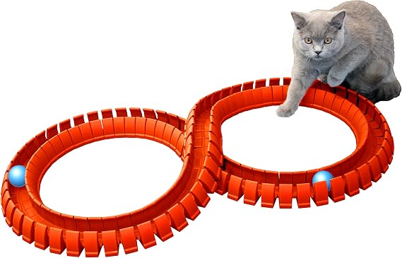 Magic Cat Flexible Track and Ball Set (Orange Tracks & Blue Balls)