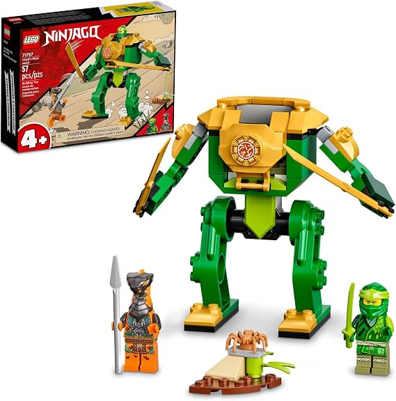 LEGO NINJAGO Lloyd’s Ninja Mech 71757 Beginner Set Featuring a Ninja Battle Toy, NINJAGO Lloyd and a Snake Figure; Building Kit for Kids Aged 4+ (57 Pieces)