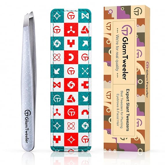 Expert Slant Tweezer - GlamTweeler Stainless Steel Tweezers for Men & Women
