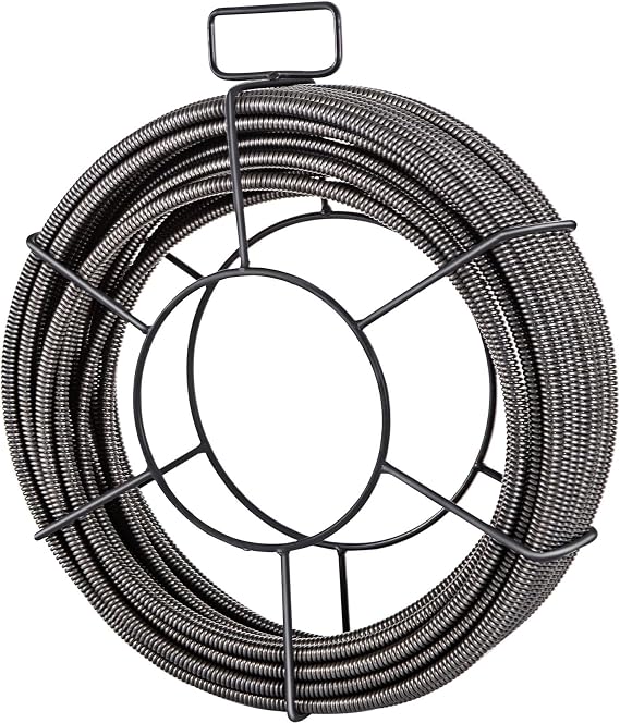 Happybuy Drain Cleaning Cable 50 Feet x 1/2 Inch, Solid Core Sewer Cable, Auger Snake for Clog Removal, Ideal for Pipe and Drain Cleaning