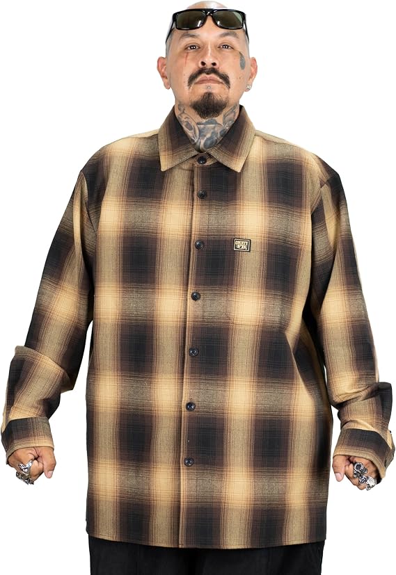 FB County Long Sleeve Flannel Shirt, Cotton-Poly, Plaid