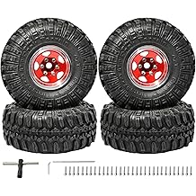 1.0 ビードロック ホイールとタイヤセット RC アップグレードパーツ Traxxas 1/18 TRX4M フォード ブロンコ #97054-1 ランドローバー ディフェンダー 1/24 Axial SCX24 FMS FCX24 RCクローラー アップグレード4個