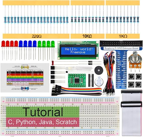 Freenove LCD Starter Kit for Raspberry Pi 5 4 B 3 Zero 2W Not Included