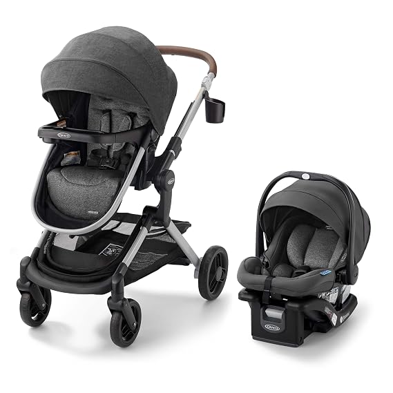Graco Modes Nest Travel System, 3-in-1 Modular Carseat Stroller Combo, Includes the SnugRide DLX Infant Car Seat and Baby Stroller, Adjustable Slide2Me Car Seat Carrier to Toddler Stroller, Sullivan