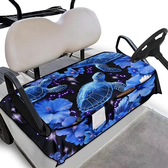 Printed Golf Cart Seat Covers,Soft Washable Golf Cart Seat Covers with 4 Pocket