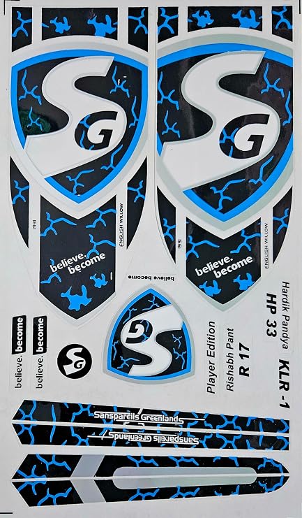 AYN Cricket Bat Sticker 2D Plain English Willow Fiber Tape Sports Accessories Protection, KLR Blue