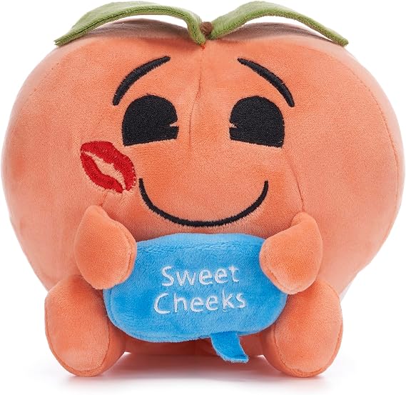 18cm Emoji Soft Toy, Peach Fruit "Sweet Cheeks"