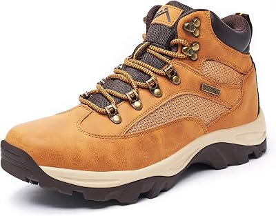 CC-Los Mens Waterproof Hiking Boots Outdoor Relaxed Fit Lightweight Wheat Size 13 Wide