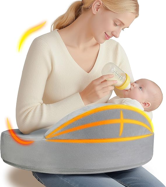 Hafızalı Köpük Emzirme Yastığı - Öncü Güvenlik Çitli-Ekstra Büyük Emzirme Yastığı, Ergonomik Konfor ve Destek için-Daha Kolay ve Sağlıklı Emzirme-Her Bedene Uygun, Çıkarılabilir Kapaklı