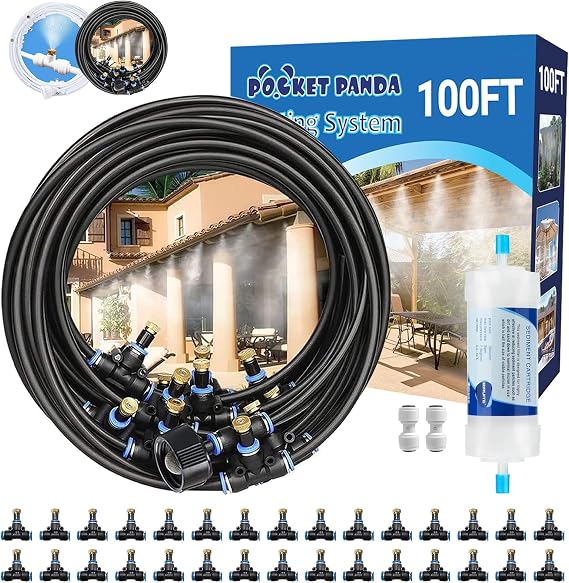Misters for Outside Patio, Outdoor Water Misting System,100FT|30M.