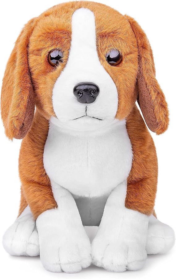 lilizzhoumax Simulation Beagle Dog Plush Toy 30cm/12inch Realistic Stuffed Animal Wild Dog Puppy Cute Funny Soft Home Decoration Birthday Gift for Kids boys girls