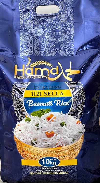 Hamd Premium Quality 10Kg Extra Long 1121 SELLA Rice | World's Finest Grains | Labortary Tested