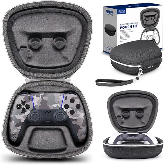 sisma Carry Case Compatible with PS5 DualSense Wireless Controller, PlayStation 5 Controller Holder Travel Safekeeping Protective Case Storage Bag