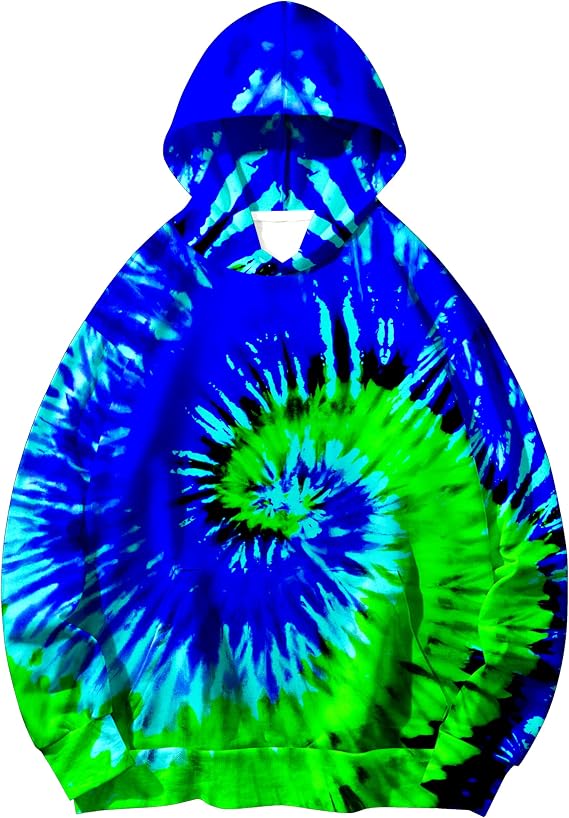 Kids Tie Dye Pullover Hoodie with Kangaroo Pocket for Boys Girls Sweatshirt