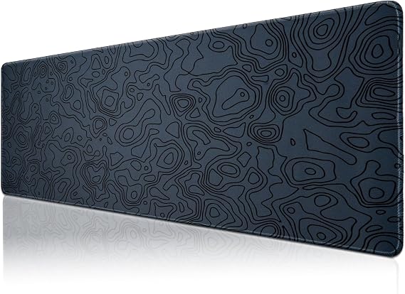 Klasse Pro - 10 Different Models Stitched Edge 90x40 cm Player Gaming Mouse Pad (Dark Gray Map Lines, 90x40 cm)