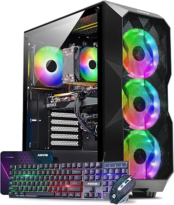 AQVIN AQB70 RGB Gaming PC - Intel Core i7 Processor Upto 4.60GHz 32GB DDR4 RAM 1TB NVMe SSD GeForce GTX 1660 6GB HDMI Windows 11 WiFi