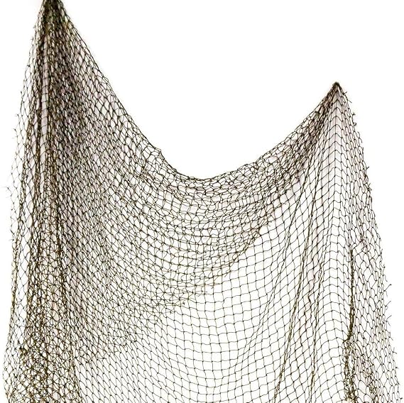 Fishing Net Decor Real Repurposed 5x7ft Fishing Net for Wall, Beach Party & Nautical Decorations Authentic Fish Netting for Pirate & Mermaid Themes Indoor Outdoor Coastal Home Decor