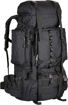 Amazon Basics Internal Frame Hiking Backpack for Camping and Backpacking, Adjustable Straps, Rainfly Included