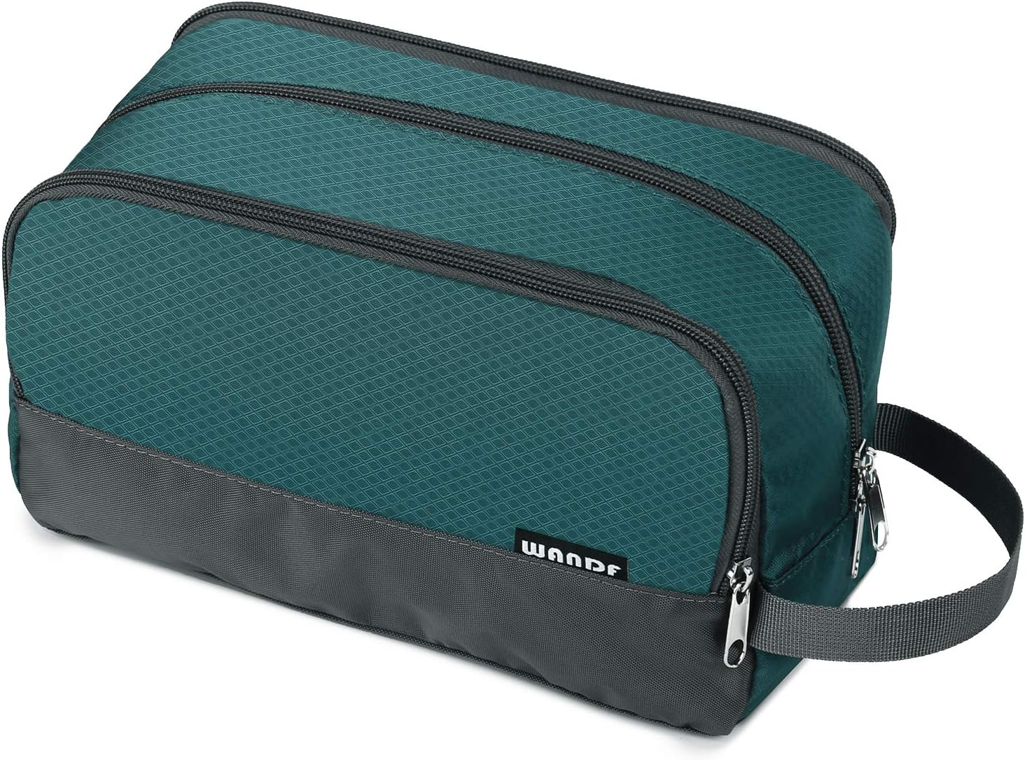WANDF Toiletry Bag Water-Resistant Nylon Travel Wash Bag Lightweight Dopp Kit for Men and Women A-Malachite Green