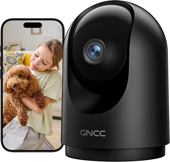 GNCC Überwachungskamera Innen 2K 360° WLAN Kamera Indoor Kamera Überwachung Innen mit Automatische Verfolgung Zwei-Wege-Audio Nachtsicht Bewegungserkennung Kompatibel mit Alexa