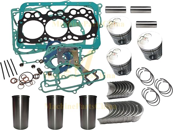 Overhaul Rebuild Kit with Liner Sleeves for Isuzu 4LE1 Engine + Piston + Liner + Bearing + Gasket