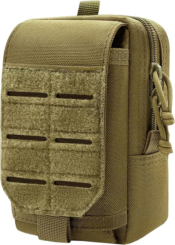 Molle Tactical EDC Pouch Utility Gadget Organizer for Outdoor Sports, Brown