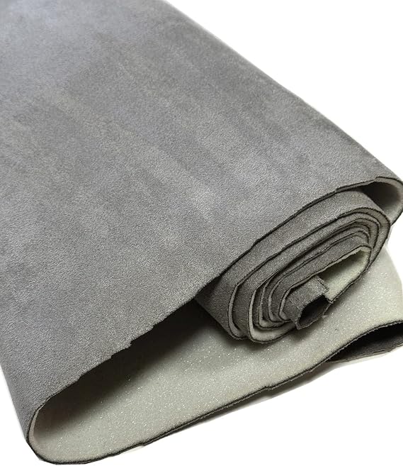 Moyishi Suede Headliner Fabric with Foam Backing Material, Gray Micro-Suede Roof Headliner for Auto Home DIY Repair Upholstery Fabric Roof Lining Recover (40''x78'')