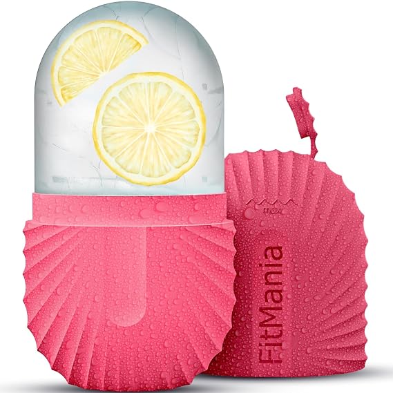 Ice Roller For Face with 2 Premium Heads, Facial Ice Roller for self Skin Care of all Types , Cold Face Ice Roller Facial Massager for Eye Puffiness relief , Wrinkles , Migraine & TMJ Relief Massager