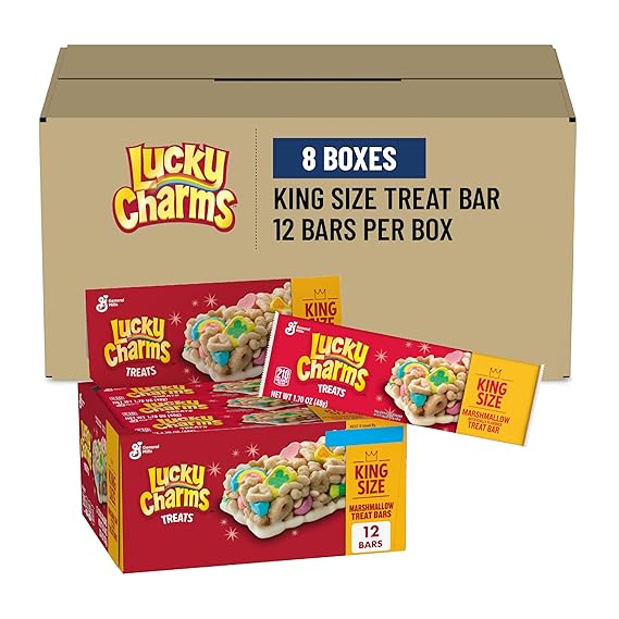 Lucky Charms King Size Treat Bars, 96 Ct, 10.2 lb Case