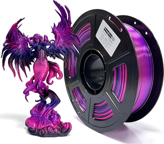 PLA 3D Printer Filament 1.75mm,Black Blue Purple and Rose,Net Weight 1kg(2.2lbs)