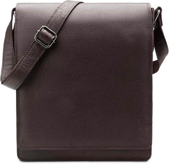 LEABAGS London Leather Shoulder Bag I Laptop Bag up to 13 inches I Messenger Bag Made of Genuine Buffalo Leather in Vintage Look I Shoulder Bag I Work Bag I 26 x 8 x 31 cm