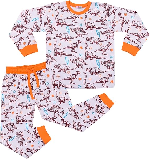 Kids Girls Boys Dinosaur Pyjamas Children PJs 2 Piece Dino Set Lounge Suit