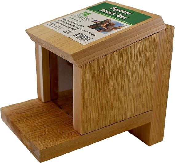 Red Cedar Squirrel Munch Box, Corn Feeder for Backyard Wildlife