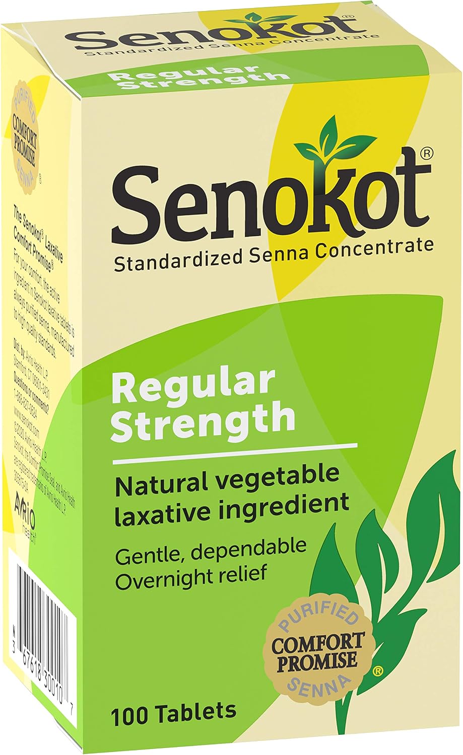 Senokot Regular Strength Natural Vegetable Laxative Ingredient,100 Count