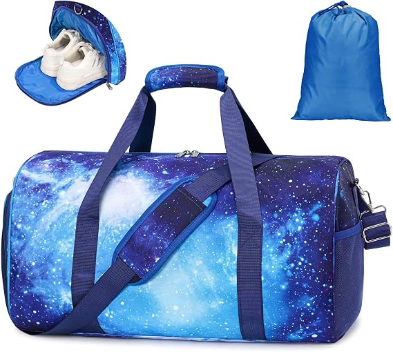 Kids Travel Duffle Bag - Large Weekender Bag for Boys 9-12